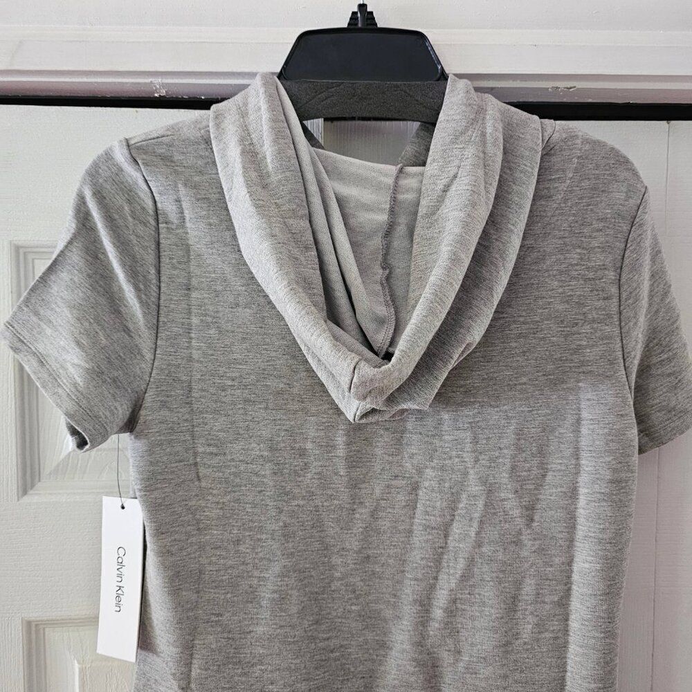Calvin Klein Gray Short Sleeves Logo T-Shirt Mini Dress Size Small - Picture 8 of 8